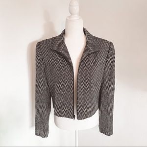 A Nose For Clothes Black Herringbone Tweed Jacket